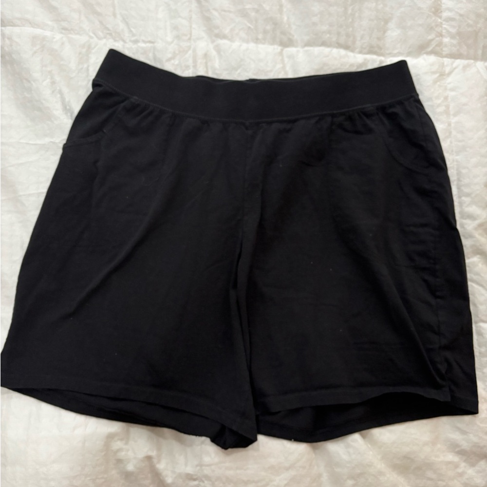 Just My Size Black High-Waist Pull-On Shorts Size 2X